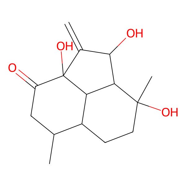 2D Structure of 1,3a,8-Trihydroxy-5,8-dimethyl-2-methylidene-1,4,5,5a,6,7,8a,8b-octahydroacenaphthylen-3-one