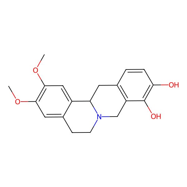 2D Structure of (13aR)-2,3-dimethoxy-6,8,13,13a-tetrahydro-5H-isoquinolino[2,1-b]isoquinoline-9,10-diol