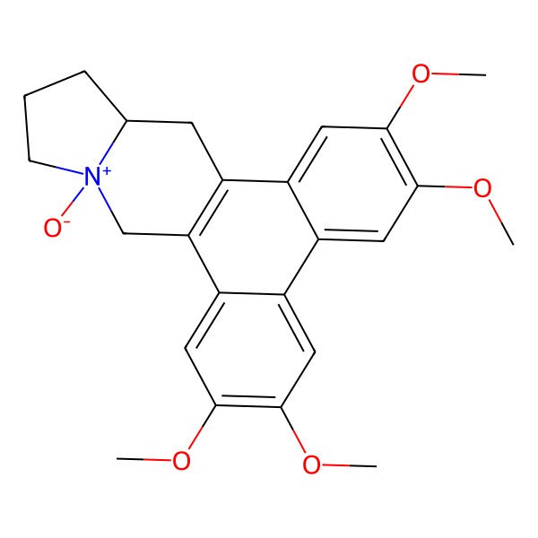 2D Structure of (13aR)-2,3,6,7-tetramethoxy-10-oxido-9,11,12,13,13a,14-hexahydrophenanthro[9,10-f]indolizin-10-ium