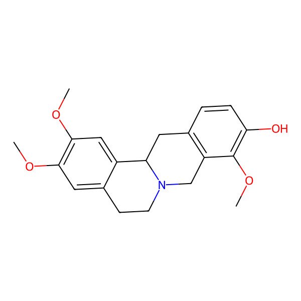 2D Structure of (13aR)-2,3,9-trimethoxy-6,8,13,13a-tetrahydro-5H-isoquinolino[2,1-b]isoquinolin-10-ol