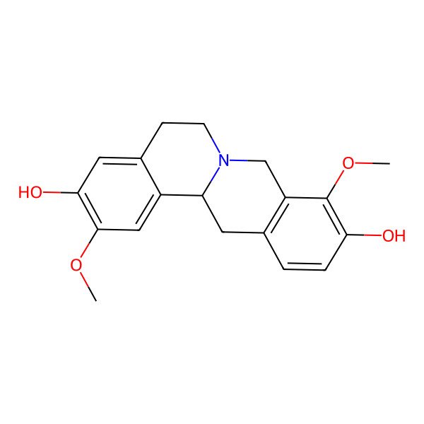 2D Structure of (13aR)-2,9-dimethoxy-6,8,13,13a-tetrahydro-5H-isoquinolino[2,1-b]isoquinoline-3,10-diol