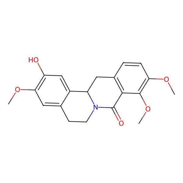 2D Structure of (13aS)-2-hydroxy-3,9,10-trimethoxy-5,6,13,13a-tetrahydroisoquinolino[2,1-b]isoquinolin-8-one