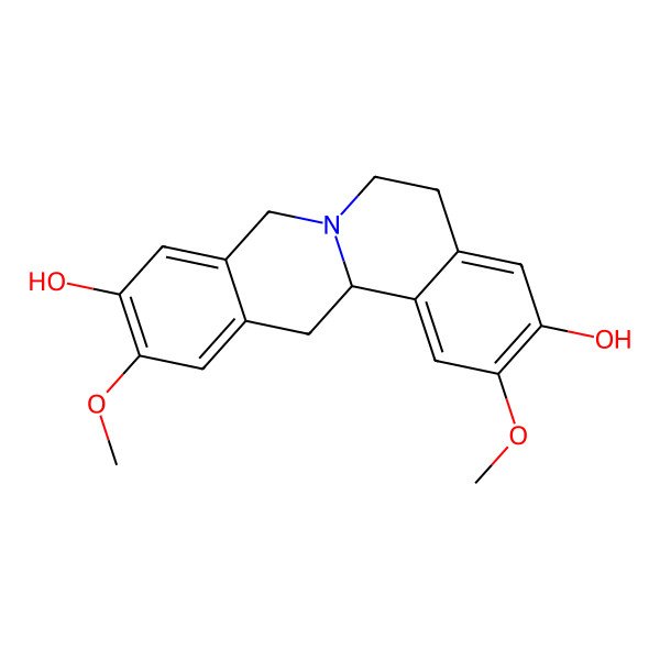2D Structure of (13aS)-2,11-dimethoxy-6,8,13,13a-tetrahydro-5H-isoquinolino[2,1-b]isoquinoline-3,10-diol