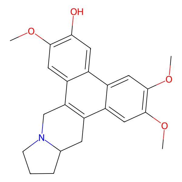 2D Structure of (13aS)-2,3,7-trimethoxy-9,11,12,13,13a,14-hexahydrophenanthro[10,9-f]indolizin-6-ol