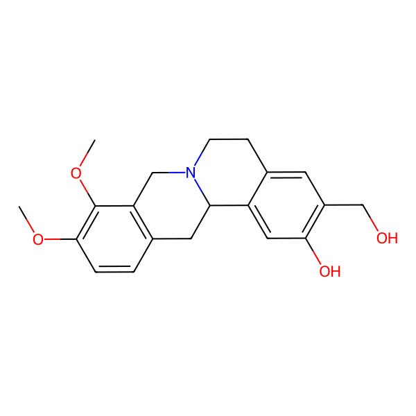 2D Structure of (13aS)-3-(hydroxymethyl)-9,10-dimethoxy-6,8,13,13a-tetrahydro-5H-isoquinolino[2,1-b]isoquinolin-2-ol