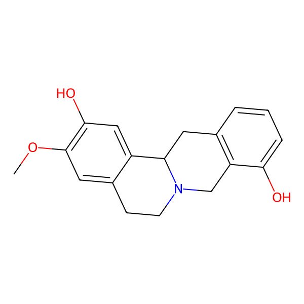2D Structure of (13aS)-3-methoxy-6,8,13,13a-tetrahydro-5H-isoquinolino[2,1-b]isoquinoline-2,9-diol