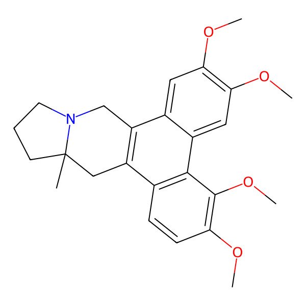 2D Structure of (13aS)-3,4,6,7-tetramethoxy-13a-methyl-11,12,13,14-tetrahydro-9H-phenanthro[9,10-f]indolizine