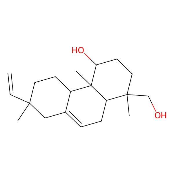 2D Structure of 13beta-Methyl-13-vinylpodocarpa-7-ene-1beta,19-diol
