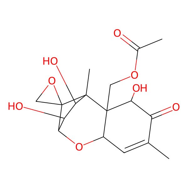 2D Structure of [(1S,2R,3S,7R,9R,10R,11S,12S)-3,10,11-trihydroxy-1,5-dimethyl-4-oxospiro[8-oxatricyclo[7.2.1.02,7]dodec-5-ene-12,2'-oxirane]-2-yl]methyl acetate