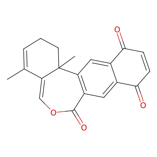 2D Structure of (13bS)-1,13b-Dihydro-4,13b-dimethylbenzo[c]naphth[2,3-e]oxepin-7,9,12(2H)-trione