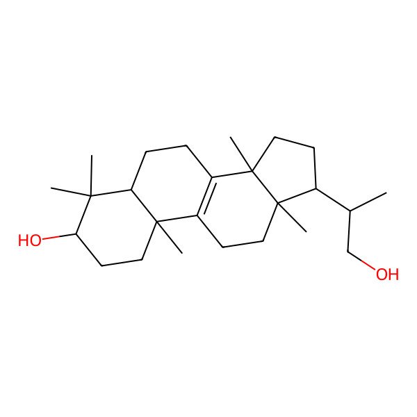 2D Structure of 17-(1-hydroxypropan-2-yl)-4,4,10,13,14-pentamethyl-2,3,5,6,7,11,12,15,16,17-decahydro-1H-cyclopenta[a]phenanthren-3-ol