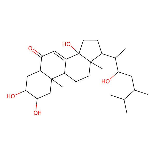 2D Structure of (2S,3R,5R,9R,10R,13R,14S,17R)-2,3,14-trihydroxy-17-[(2S,3R,5R)-3-hydroxy-5,6-dimethylheptan-2-yl]-10,13-dimethyl-2,3,4,5,9,11,12,15,16,17-decahydro-1H-cyclopenta[a]phenanthren-6-one