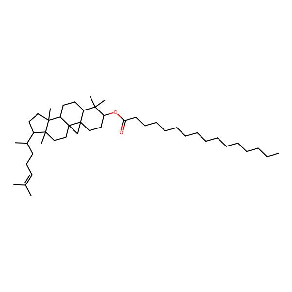 2D Structure of [(1S,3R,6S,8R,11S,12S,15R,16R)-7,7,12,16-tetramethyl-15-[(2R)-6-methylhept-5-en-2-yl]-6-pentacyclo[9.7.0.01,3.03,8.012,16]octadecanyl] hexadecanoate