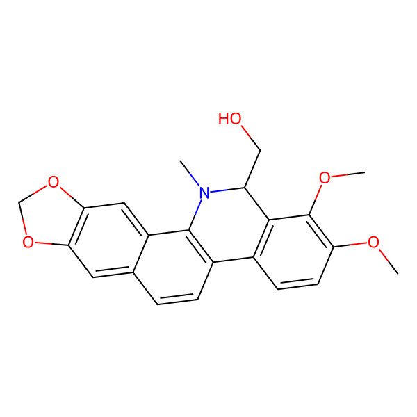 2D Structure of [(13R)-1,2-dimethoxy-12-methyl-13H-[1,3]benzodioxolo[5,6-c]phenanthridin-13-yl]methanol