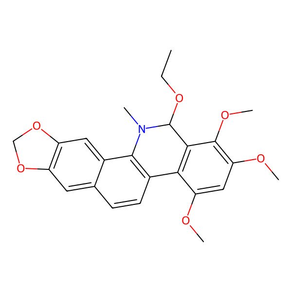 2D Structure of (13R)-13-ethoxy-1,2,4-trimethoxy-12-methyl-13H-[1,3]benzodioxolo[5,6-c]phenanthridine