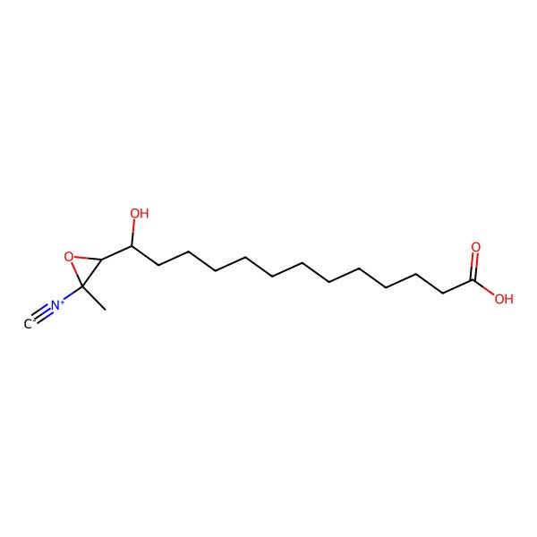 2D Structure of (13R)-13-hydroxy-13-[(2R,3R)-3-isocyano-3-methyloxiran-2-yl]tridecanoic acid