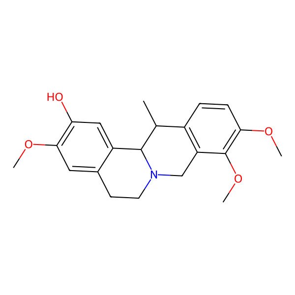 2D Structure of (13R,13aR)-3,9,10-trimethoxy-13-methyl-6,8,13,13a-tetrahydro-5H-isoquinolino[2,1-b]isoquinolin-2-ol