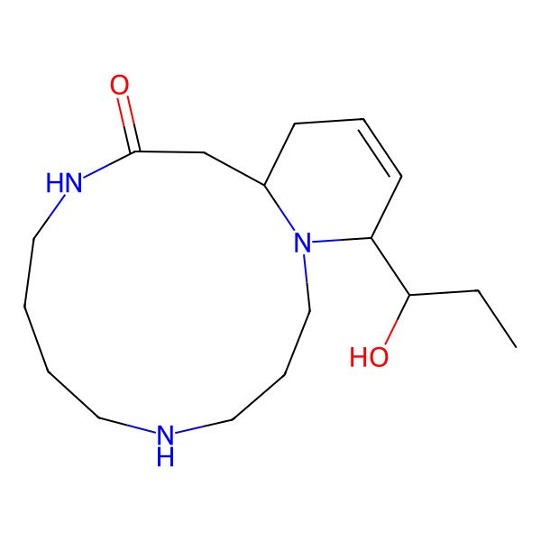 2D Structure of (13R,17S)-17-[(1S)-1-hydroxypropyl]-1,5,10-triazabicyclo[11.4.0]heptadec-15-en-11-one