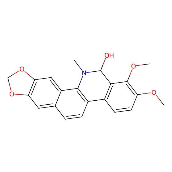 2D Structure of (13S)-1,2-dimethoxy-12-methyl-13H-[1,3]benzodioxolo[5,6-c]phenanthridin-13-ol