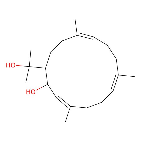 2D Structure of 14-(2-Hydroxypropan-2-yl)-3,7,11-trimethylcyclotetradeca-2,6,10-trien-1-ol