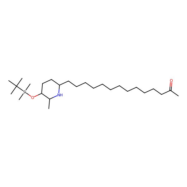 2D Structure of 14-[(2S,5R,6R)-5-[tert-butyl(dimethyl)silyl]oxy-6-methylpiperidin-2-yl]tetradecan-2-one