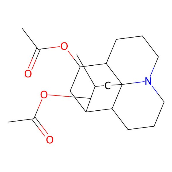 2D Structure of (14-Acetyloxy-15-methyl-6-azatetracyclo[8.6.0.01,6.02,13]hexadecan-11-yl) acetate