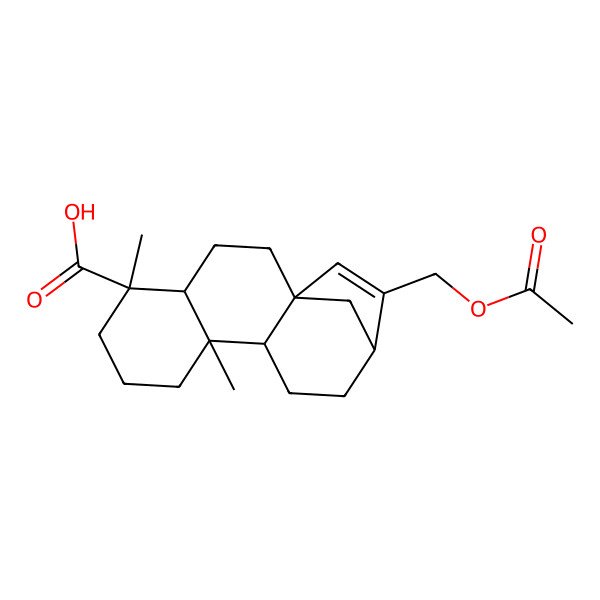 2D Structure of 14-(Acetyloxymethyl)-5,9-dimethyltetracyclo[11.2.1.01,10.04,9]hexadec-14-ene-5-carboxylic acid