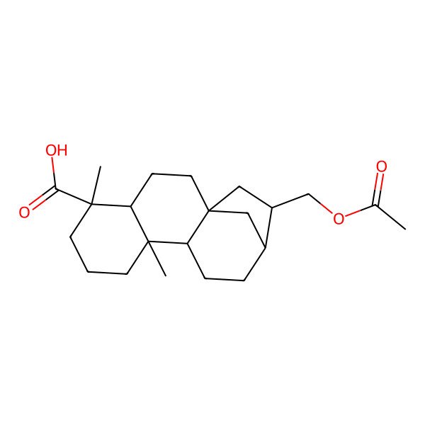 2D Structure of 14-(Acetyloxymethyl)-5,9-dimethyltetracyclo[11.2.1.01,10.04,9]hexadecane-5-carboxylic acid