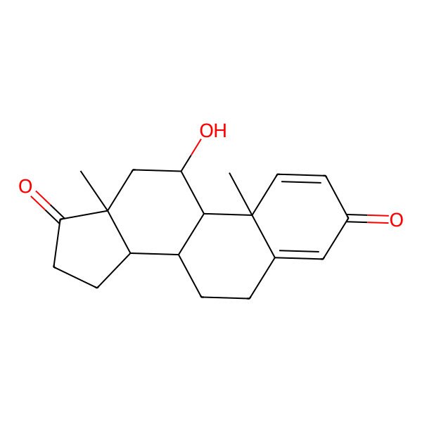 2D Structure of 1,4-Androstadien-11-beta-ol-3,17-dione