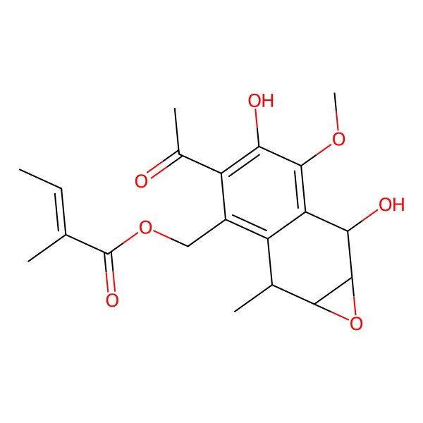 2D Structure of 14-Angeloyloxy-2alpha,3alpha-epoxy-1beta-hydroxydeltonorcacalol 2D Structure of 14-Angeloyloxy-2alpha,3alpha-epoxy-1beta-hydroxydeltonorcacalol