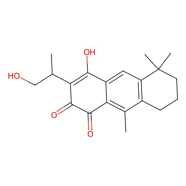 2D Structure of 1,4-Anthracenedione, 5,6,7,8-tetrahydro-2-hydroxy-3-[(1R)-2-hydroxy-1-methylethyl]-5,5,9-trimethyl-