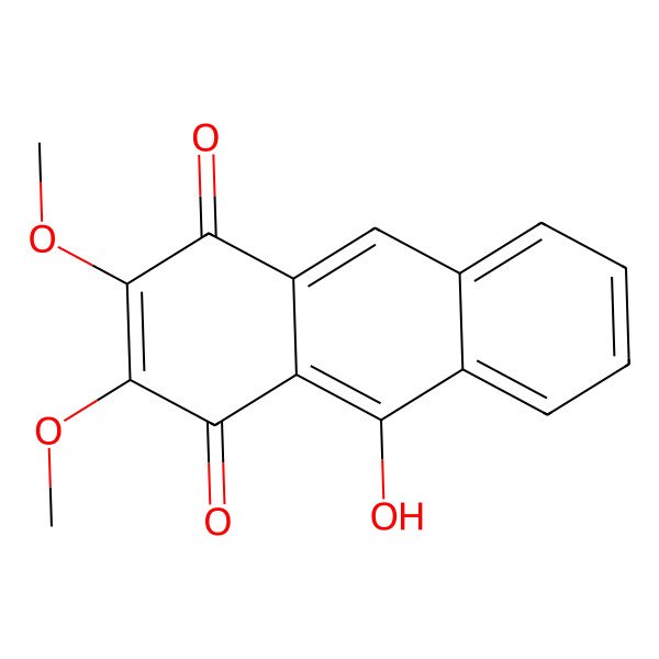 2D Structure of 1,4-Anthracenedione, 9-hydroxy-2,3-dimethoxy-