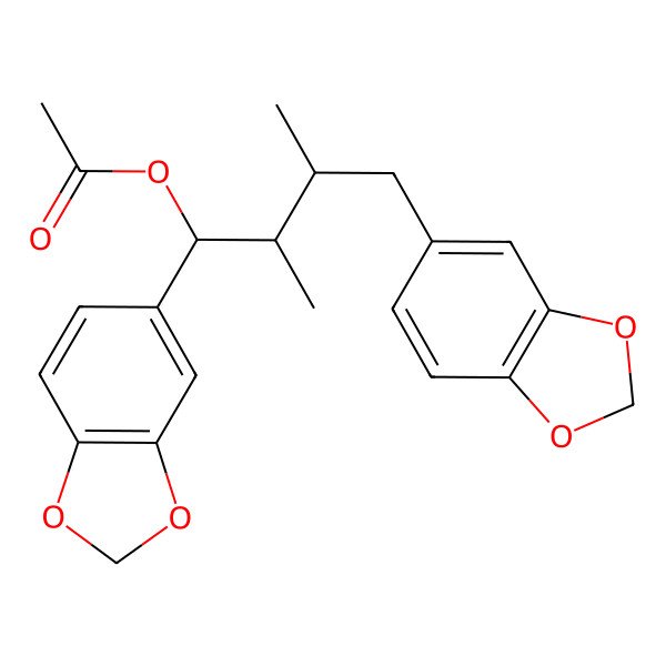 2D Structure of [1,4-Bis(1,3-benzodioxol-5-yl)-2,3-dimethylbutyl] acetate