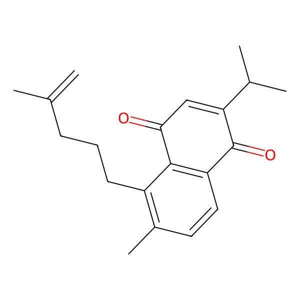 2D Structure of 1,4-Dihydro-6-methyl-2-(1-methylethyl)-5-(4-methylpent-4-enyl)naphthalene-1,4-dione