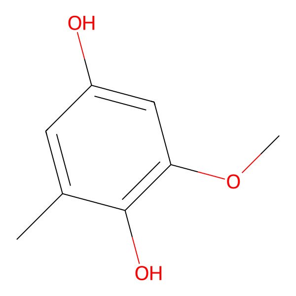 2D Structure of 1,4-Dihydroxy-2-methoxy-6-methylbenzene