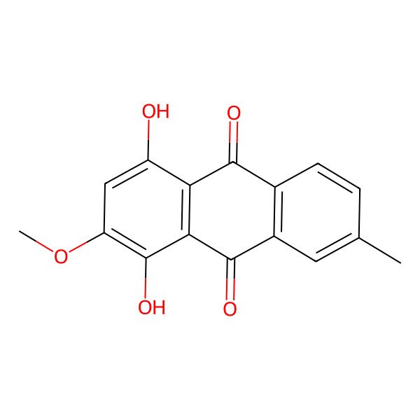 2D Structure of 1,4-Dihydroxy-3-methoxy-6-methylanthraquinone