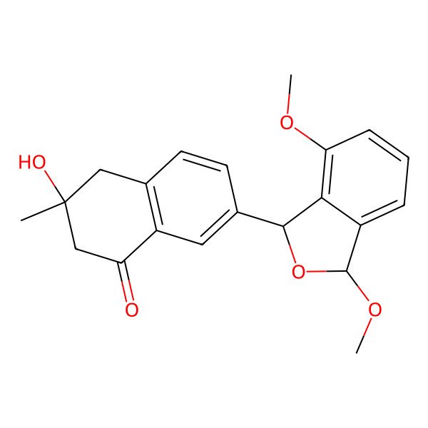 2D Structure of 1,4-dimethoxy-3-(3'-hydroxy-3'-methyl-1'-tetralon e)-1(3H)-isobenzofuran