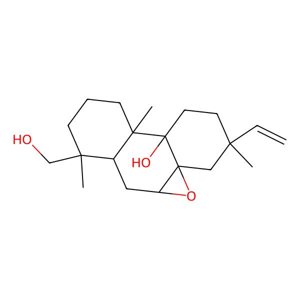 2D Structure of 14-Ethenyl-6-(hydroxymethyl)-6,10,14-trimethyl-2-oxatetracyclo[9.4.0.01,3.05,10]pentadecan-11-ol