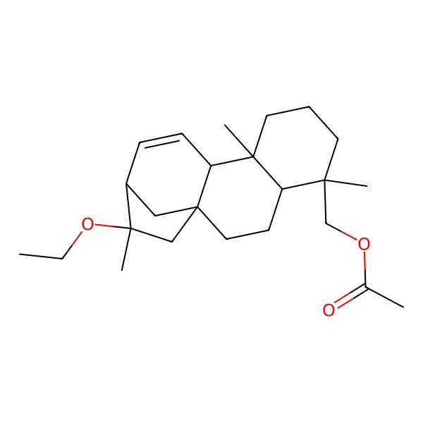 2D Structure of (14-Ethoxy-5,9,14-trimethyl-5-tetracyclo[11.2.1.01,10.04,9]hexadec-11-enyl)methyl acetate