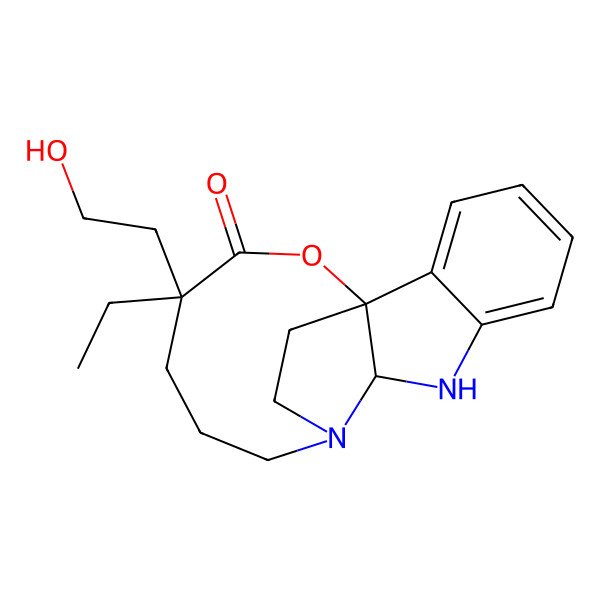 2D Structure of 14-Ethyl-14-(2-hydroxyethyl)-16-oxa-8,10-diazatetracyclo[8.6.2.01,9.02,7]octadeca-2,4,6-trien-15-one