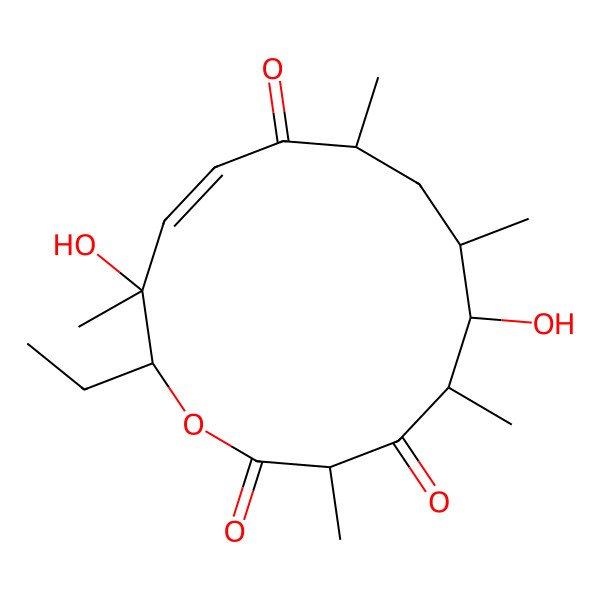 2D Structure of 14-Ethyl-6,13-dihydroxy-3,5,7,9,13-pentamethyl-1-oxacyclotetradec-11-ene-2,4,10-trione