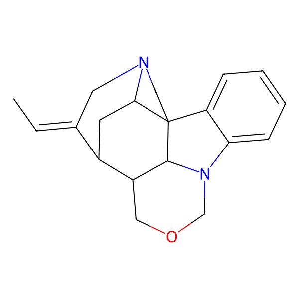 2D Structure of 14-Ethylidene-10-oxa-8,16-diazahexacyclo[11.5.2.11,8.02,7.016,19.012,21]henicosa-2,4,6-triene