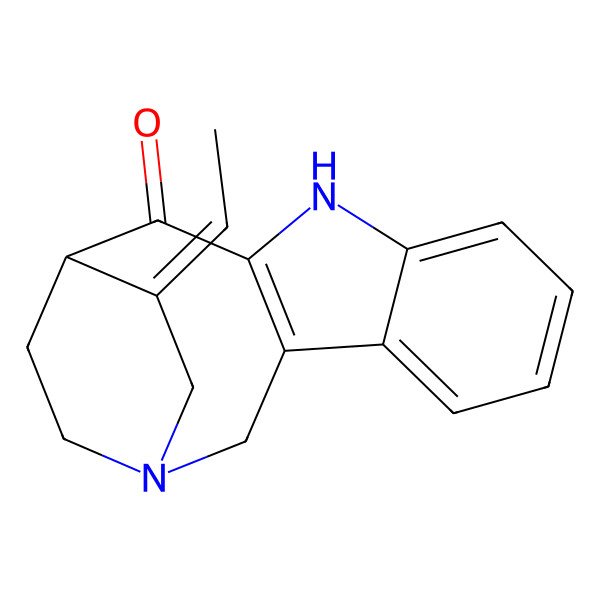 2D Structure of 14-Ethylidene-1,10-diazatetracyclo[11.2.2.03,11.04,9]heptadeca-3(11),4,6,8-tetraen-12-one
