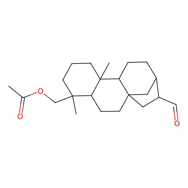 2D Structure of (14-Formyl-5,9-dimethyl-5-tetracyclo[11.2.1.01,10.04,9]hexadecanyl)methyl acetate