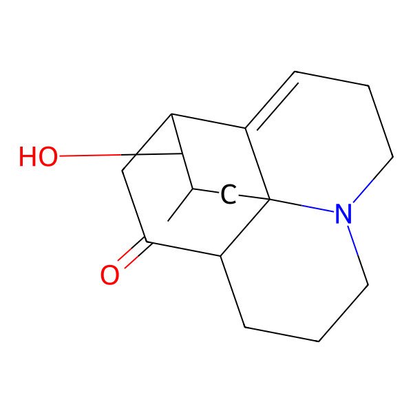 2D Structure of 14-Hydroxy-15-methyl-6-azatetracyclo[8.6.0.01,6.02,13]hexadec-2-en-11-one