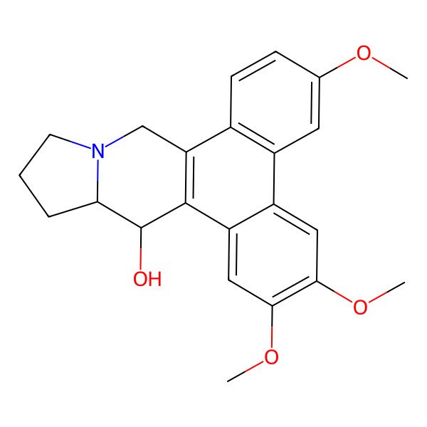 2D Structure of 14-Hydroxy-2,3,6-trimethoxy-9,11,12,13,13a,14-hexahydro-dibenzo(f,h)-pyrrolo(1,2-b)-isochinolin