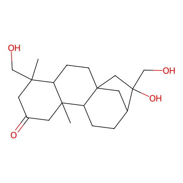2D Structure of 14-Hydroxy-5,14-bis(hydroxymethyl)-5,9-dimethyltetracyclo[11.2.1.01,10.04,9]hexadecan-7-one