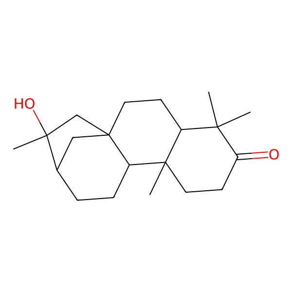 2D Structure of 14-Hydroxy-5,5,9,14-tetramethyltetracyclo[11.2.1.01,10.04,9]hexadecan-6-one