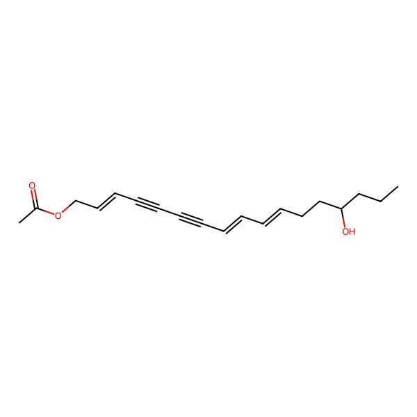 2D Structure of 14-Hydroxyheptadeca-2,8,10-trien-4,6-diynyl acetate 2D Structure of 14-Hydroxyheptadeca-2,8,10-trien-4,6-diynyl acetate