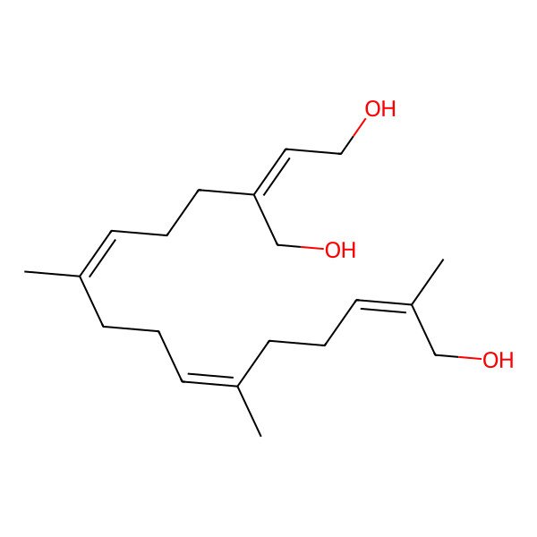 2D Structure of 14-(Hydroxymethyl)-2,6,10-trimethylhexadeca-2,6,10,14-tetraene-1,16-diol 2D Structure of 14-(Hydroxymethyl)-2,6,10-trimethylhexadeca-2,6,10,14-tetraene-1,16-diol